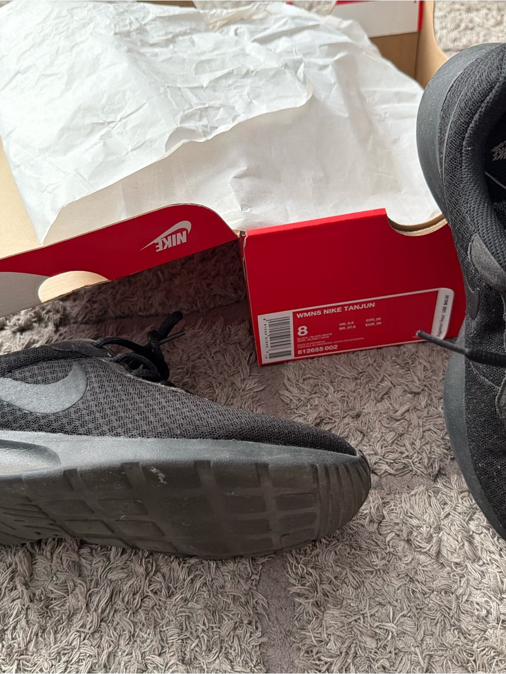 Nike Women’s Tanjun Black Mesh Casual Sneakers